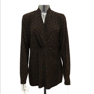 Maternity Long Sleeve Knit Floral Top Brown  Red Size XXL